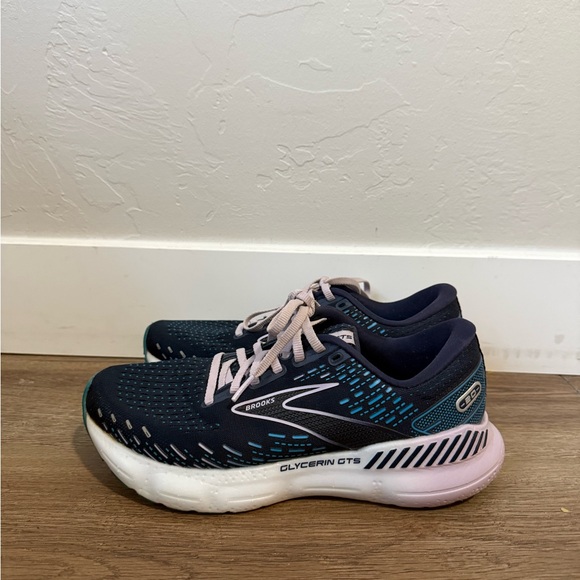 Brooks Women's Glycerin GTS Running Shoes - Navy and Lavender - Picture 3 of 5